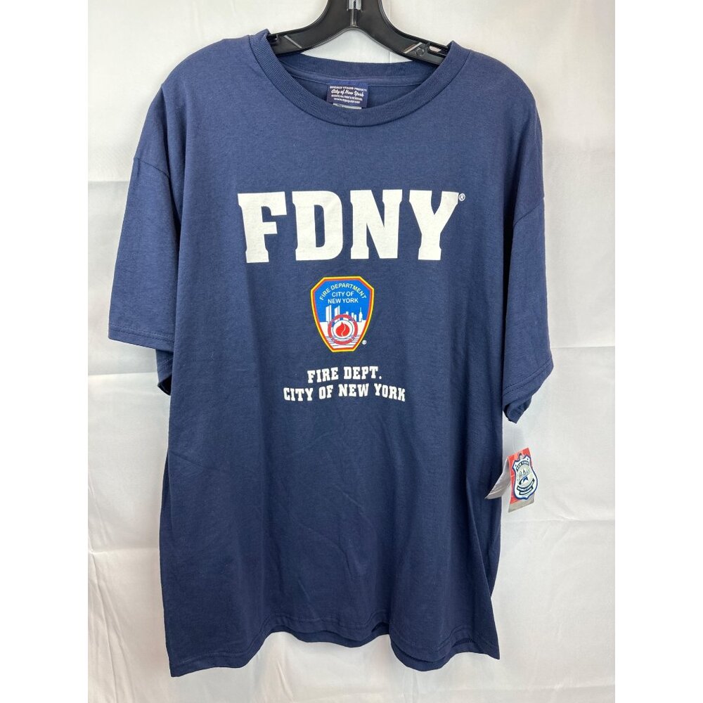 FDNY Navy Blue T-Shirt XL Officially Licensed By NY Popular Short Sleeve Cotton